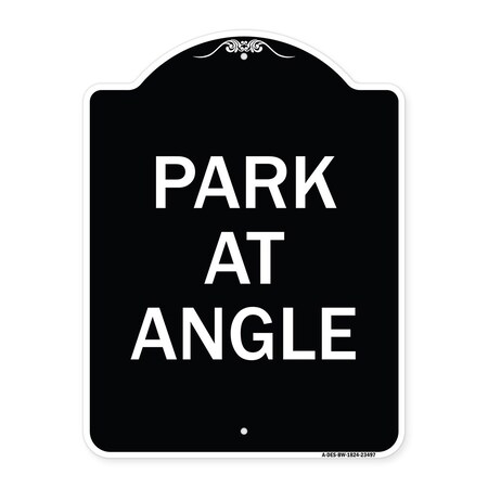 Signmission Designer Series Park Angle, Black & White Heavy-Gauge Aluminum Sign, 24" x 18", BW-1824-23497 A-DES-BW-1824-23497